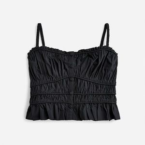 J. Crew Cinched-waist cotton poplin tank top in Black
Item BI481